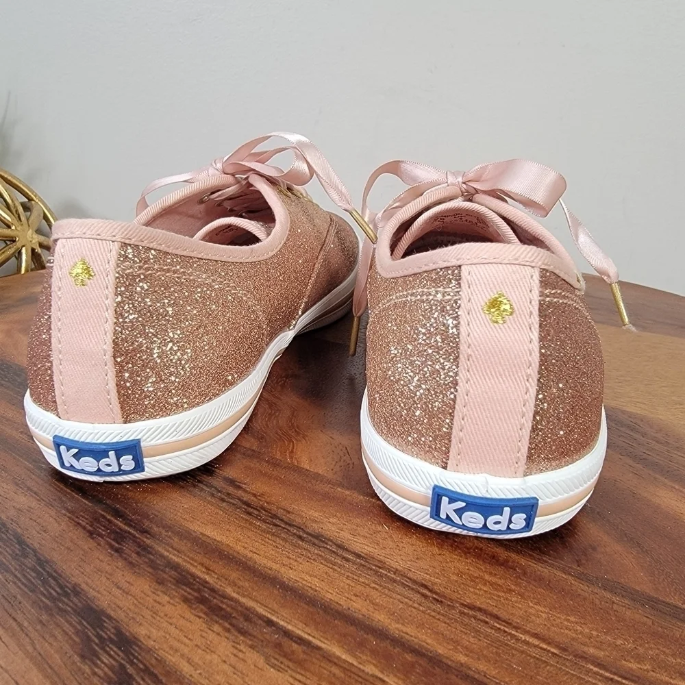 Keds x Kate Spade Champion Glitter Sneakers in Pink / Rose Gold Size 5